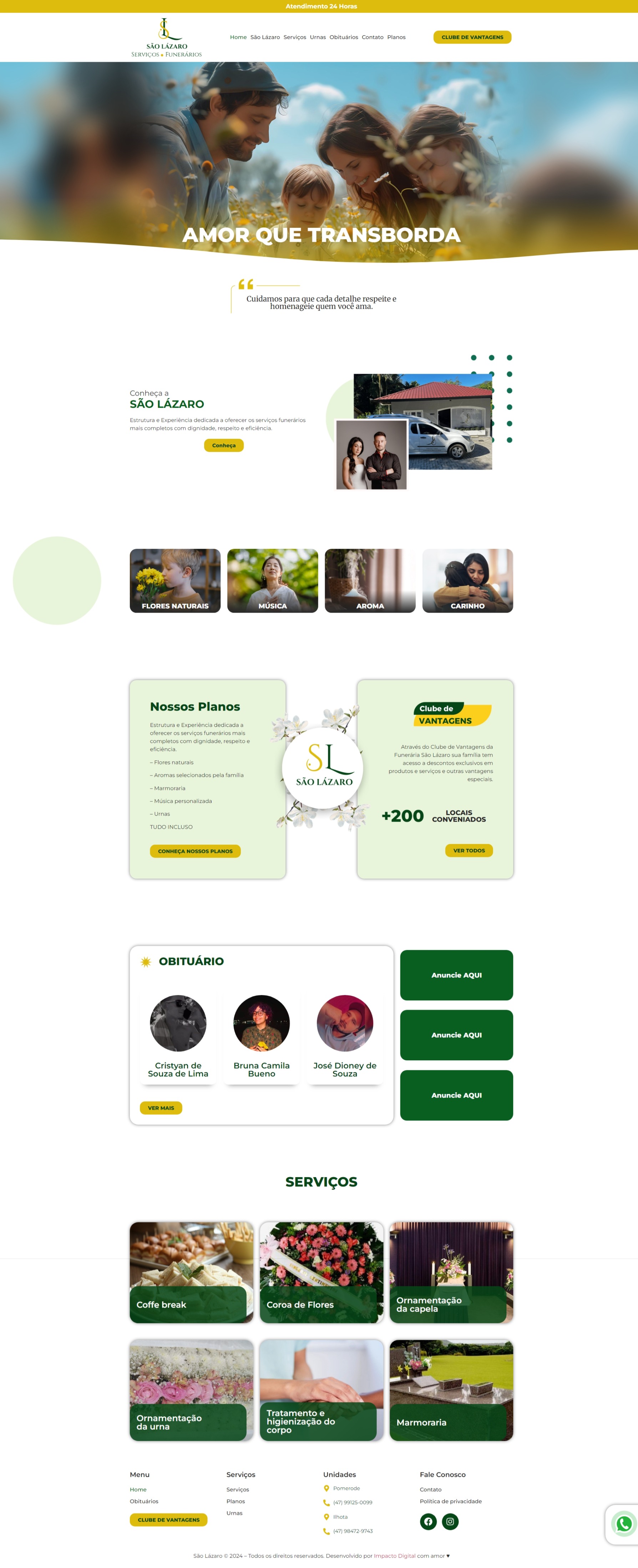 Funerária São Lázaro Website